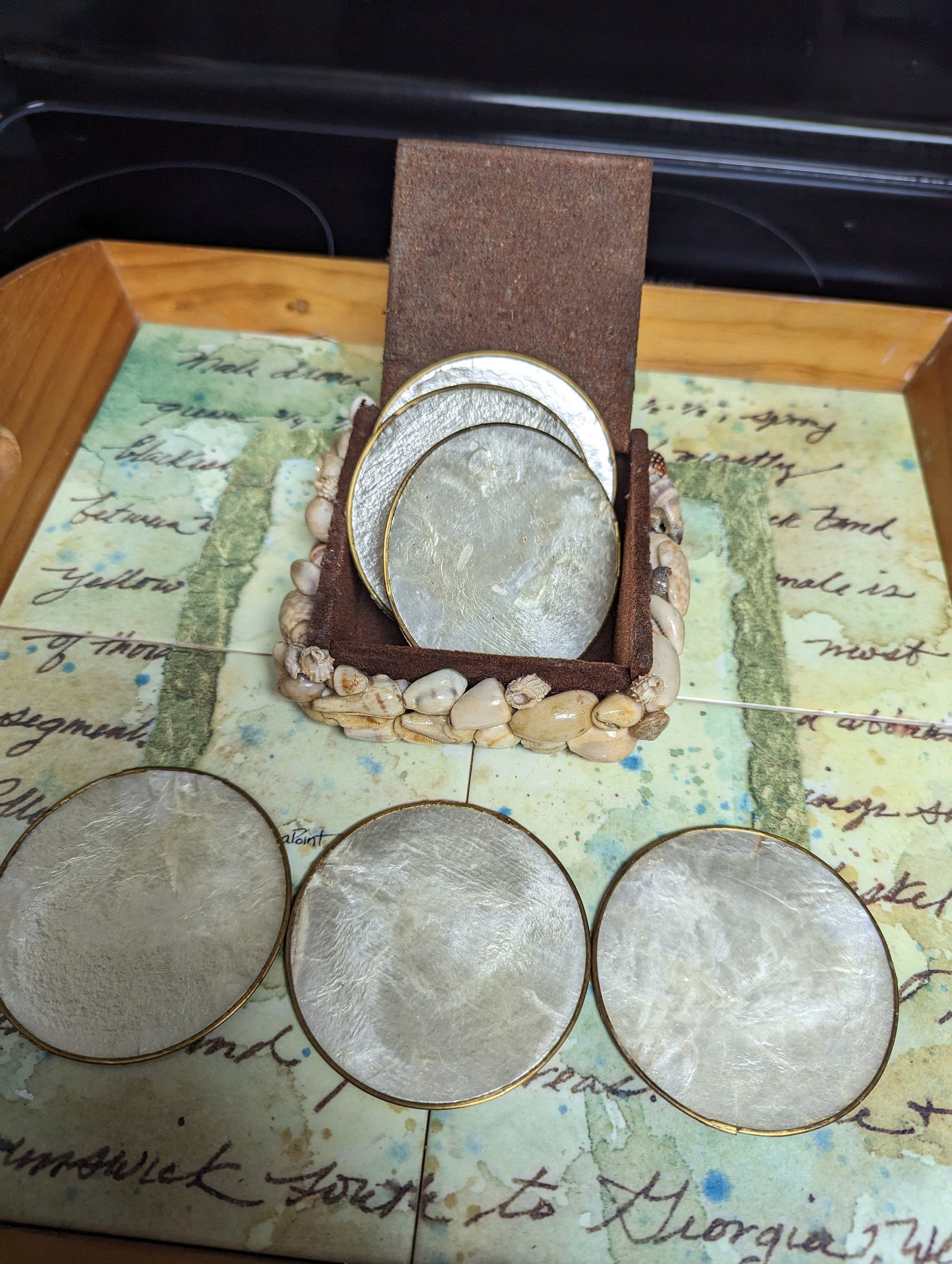 Vintage Seashell Coaster Set